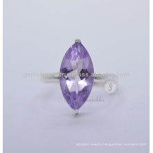 925 Sterling Silver Pink Amethyst Gemstone Bezel Rings, Wholesale Supplier Vermeil Gemstone Bezel Jewelry